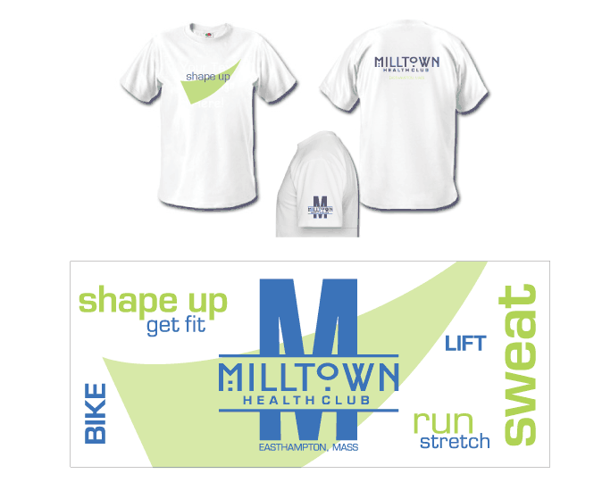 Branding Sample - Milltown Health Club Banner, Tee Shirt