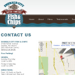 Website Design Sample - Emeral City Fish & Chips Contact Page