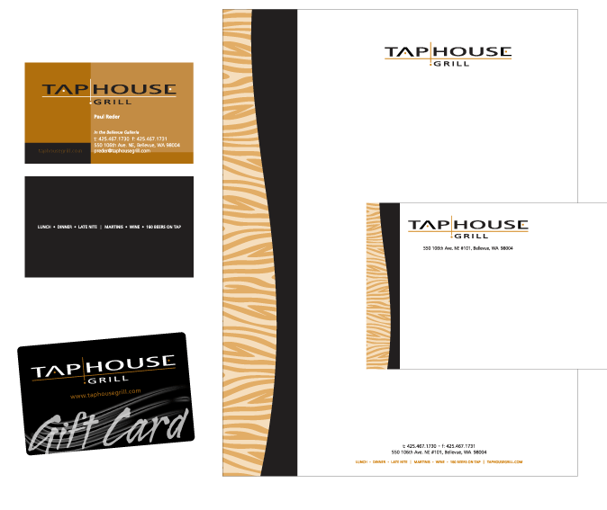 Branding Sample - Tap House Grill Stationery, Gift Card