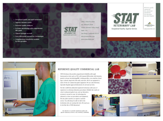 Brochure Design Sample - STAT Veterinary Lab