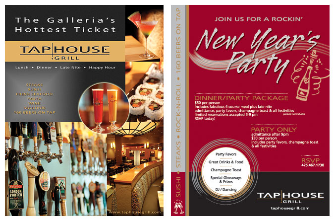 Print Design Sample - Tap House Grill Posters